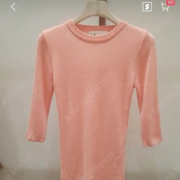 [BUNJANG] LB Beige Round Neck 5-part Knit Top / LB 라운드넥 5부 니트 수입의류 베이지 샤샤엘르