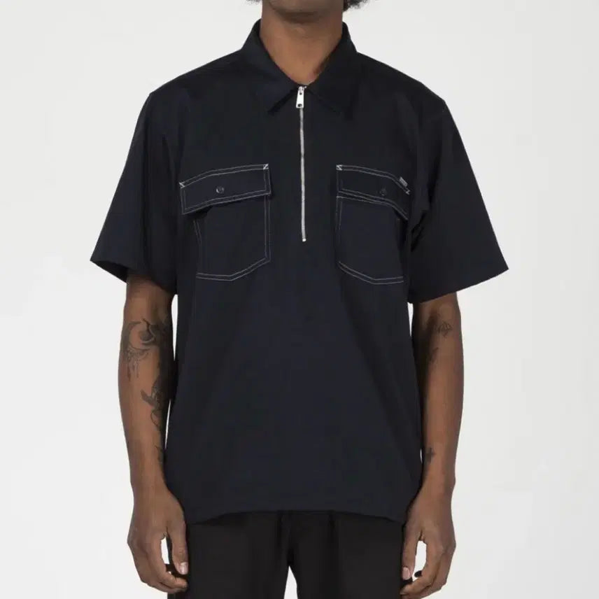 [BUNJANG] Carhartt WIP Medford Short Sleeve Shirt Navy / [M] 칼하트 wip 메드포드 반팔티 셔츠 네이비