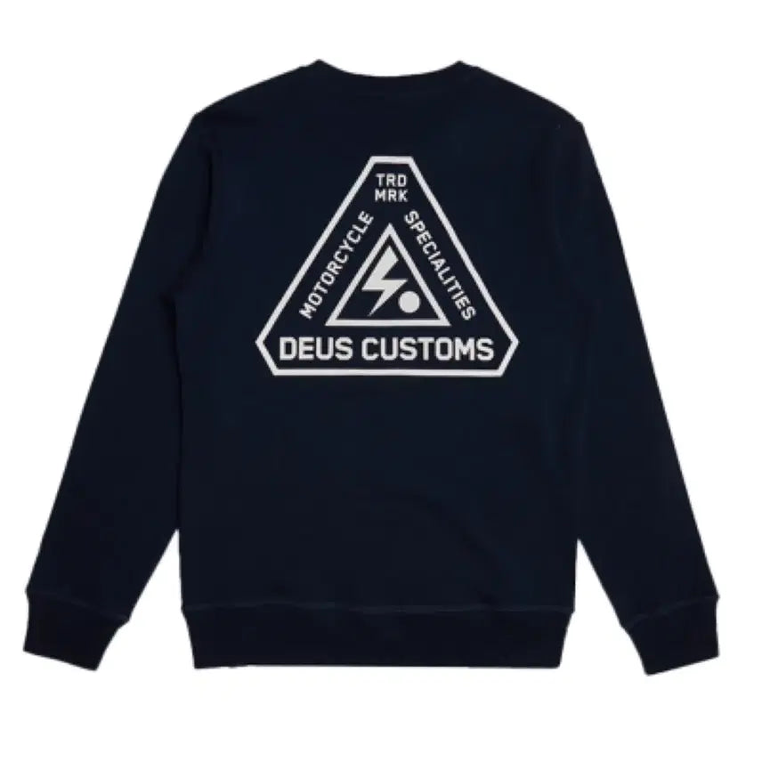 [BUNJANG] Deus Ex Machina Rasco Crew Navy Sweatshirt / 데우스 엑스 마키나 네이비 맨투맨