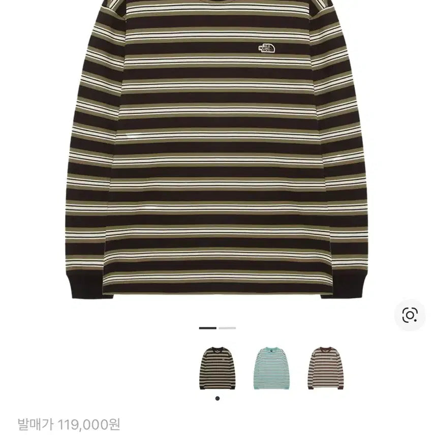 [BUNJANG] The North Face Eajoon Stripe Long Sleeve R/T-Shirt Black / (새상품) 노스페이스 이지온 스트라이프 롱슬리브 R/티셔츠 블랙 - 25