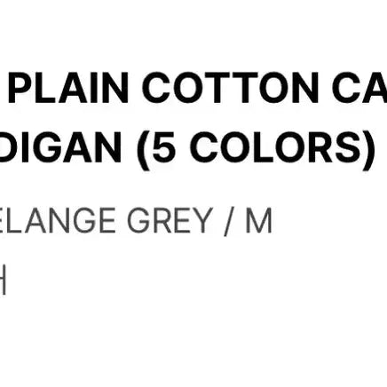 [BUNJANG] Sutter Plain Cotton Cashmere Cardigan / (M) 셔터 플레인코튼 캐시미어 가디건