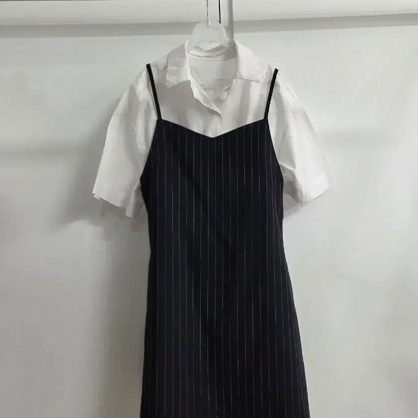 [BUNJANG] Black Stripe Bustier Dress / 블랙 스트라이프 뷔스티에 원피스