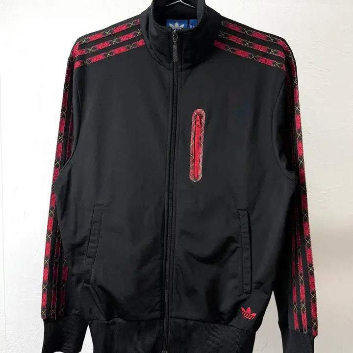[BUNJANG] Adidas Tartan Check Firebird Zip-Up Jersey / 아디다스 타탄 체크 파이어버드 집업 저지