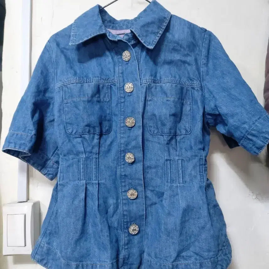 [BUNJANG] MINE Denim Short-Sleeve Shirt Jacket / MINE 데님 반팔 셔츠 자켓