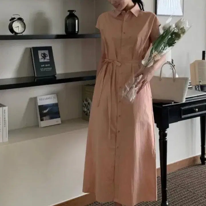 [BUNJANG] Moabin Sleeveless Shirt Long Dress / 모아빈 민소매 셔츠 롱 원피스