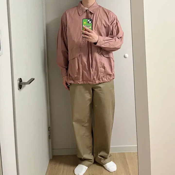 [BUNJANG] Uniqlo Oversized Utility Jacket Pink (M) / 유니클로 오버사이즈 유틸리티자켓 핑크 M