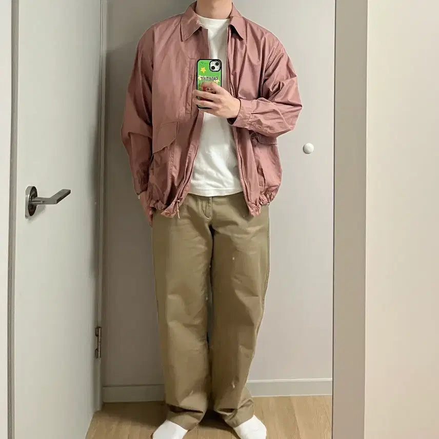 [BUNJANG] Uniqlo Oversized Utility Jacket Pink (M) / 유니클로 오버사이즈 유틸리티자켓 핑크 M