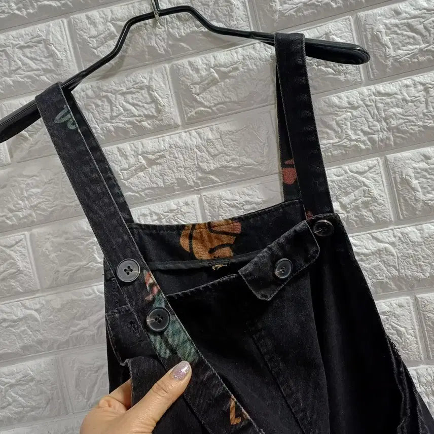 [BUNJANG] Black Pocket Denim Jumpsuit / 블랙  포켓 데님점프수트