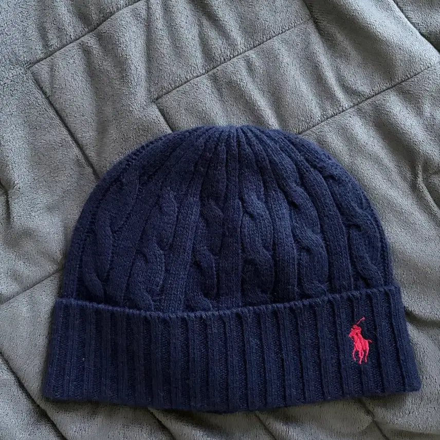 [BUNJANG] Polo Ralph Lauren Navy Knit Beanie / 폴로 랄프로렌 네이비 니트 비니