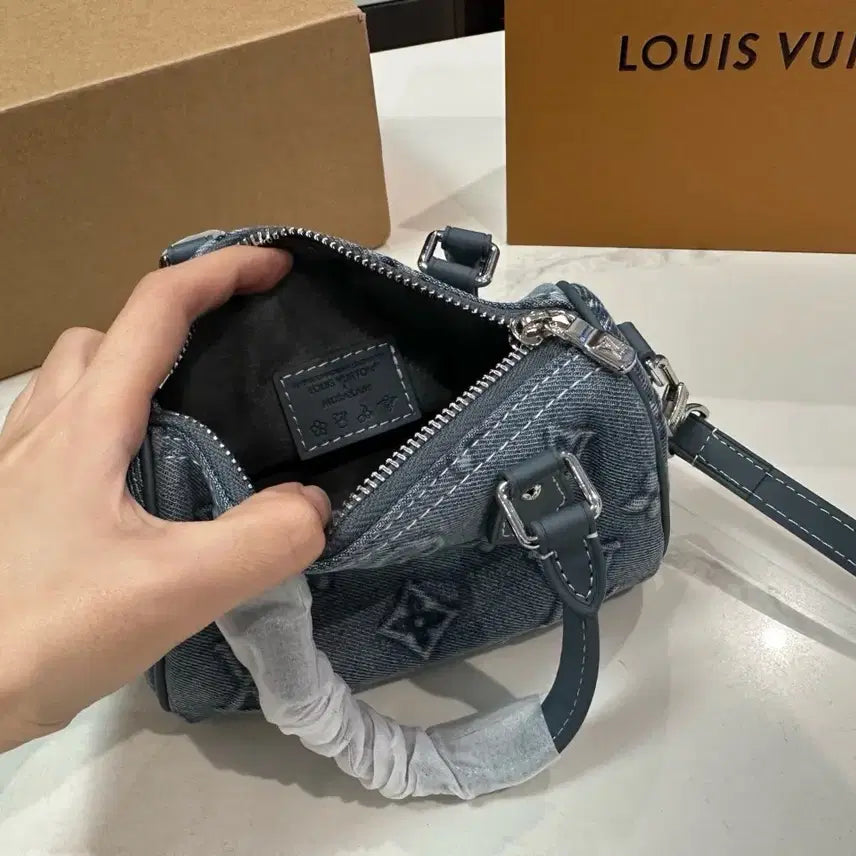 [BUNJANG] Louis Vuitton Keepall Bandouliere 25 Denim Travel Bag / 키폴 반둘리에 25 데님