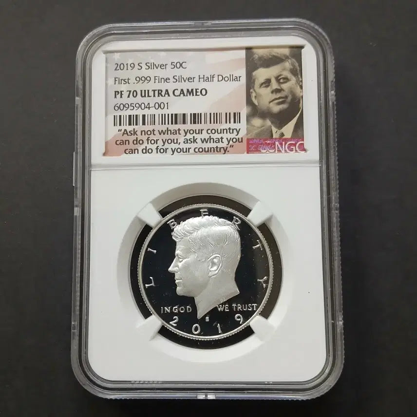 [BUNJANG] 2019 Kennedy Half Dollar PF70 UC 99.9% Silver Proof Coin / (최초)유일한"실버99.9"미국2019케네디 하프달러PF70 은화
