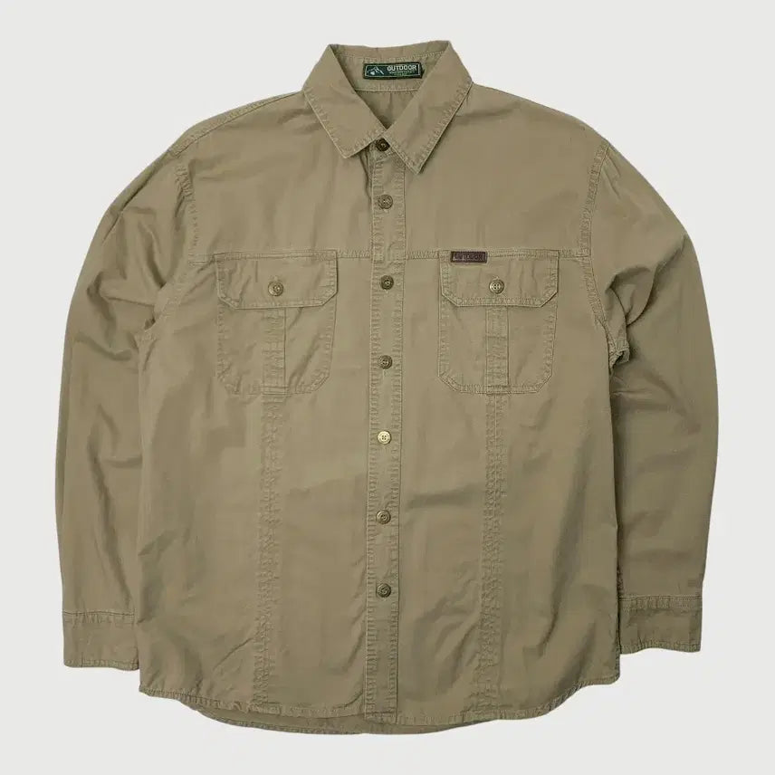 [BUNJANG] Vintage Outdoor Brown Pocket Shirt / [S/정품] 빈티지 아웃도어 브라운 포켓 셔츠
