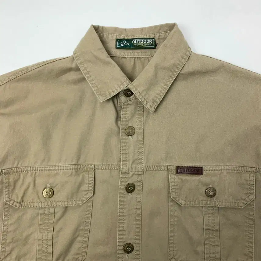 [BUNJANG] Vintage Outdoor Brown Pocket Shirt / [S/정품] 빈티지 아웃도어 브라운 포켓 셔츠