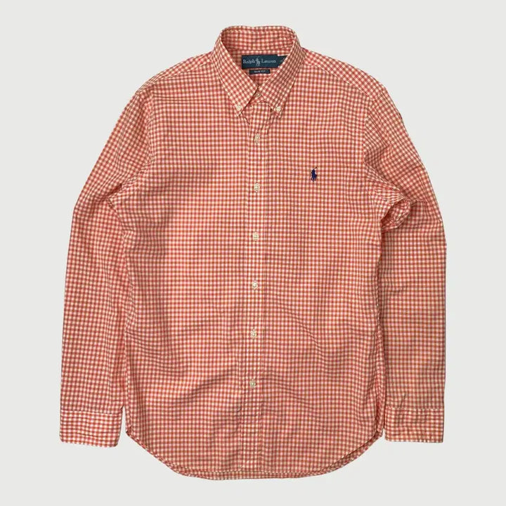 [BUNJANG] Polo Ralph Lauren Slim Fit Orange Check Shirt / [M/정품] 폴로랄프로렌 슬림핏 오렌지 체크 셔츠