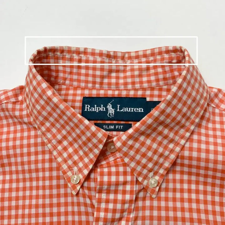 [BUNJANG] Polo Ralph Lauren Slim Fit Orange Check Shirt / [M/정품] 폴로랄프로렌 슬림핏 오렌지 체크 셔츠