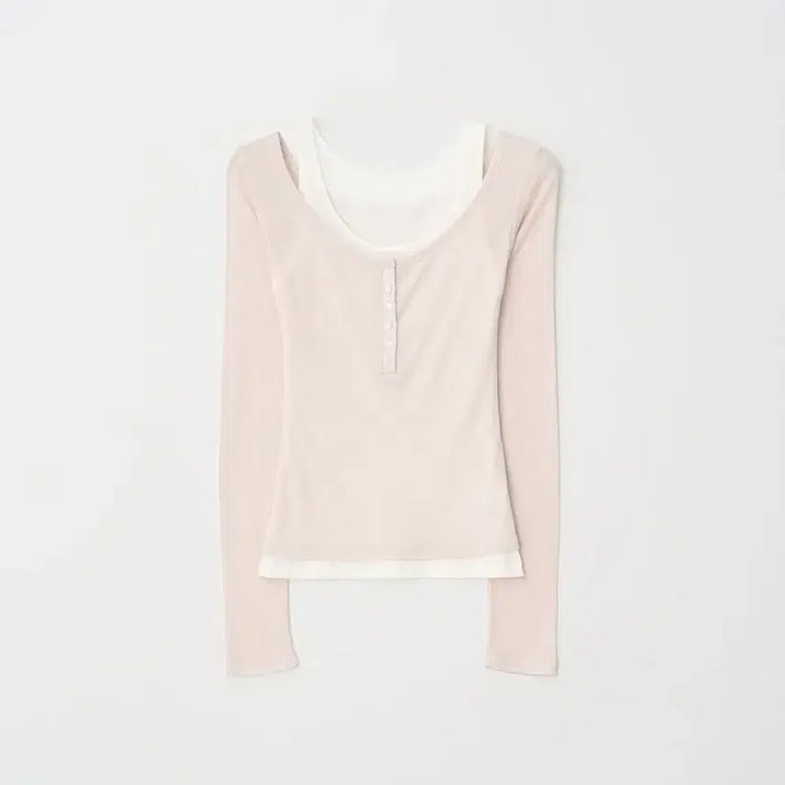 [SOLD OUT] 리즈 baby button layered tee 베이비버튼레이어드티