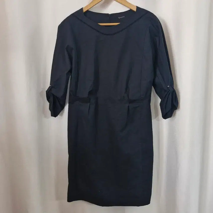 [BUNJANG] S.Solezia Navy 3/4 Sleeve Midi Dress / 에스솔레지아 네이비 7부 소매 원피스