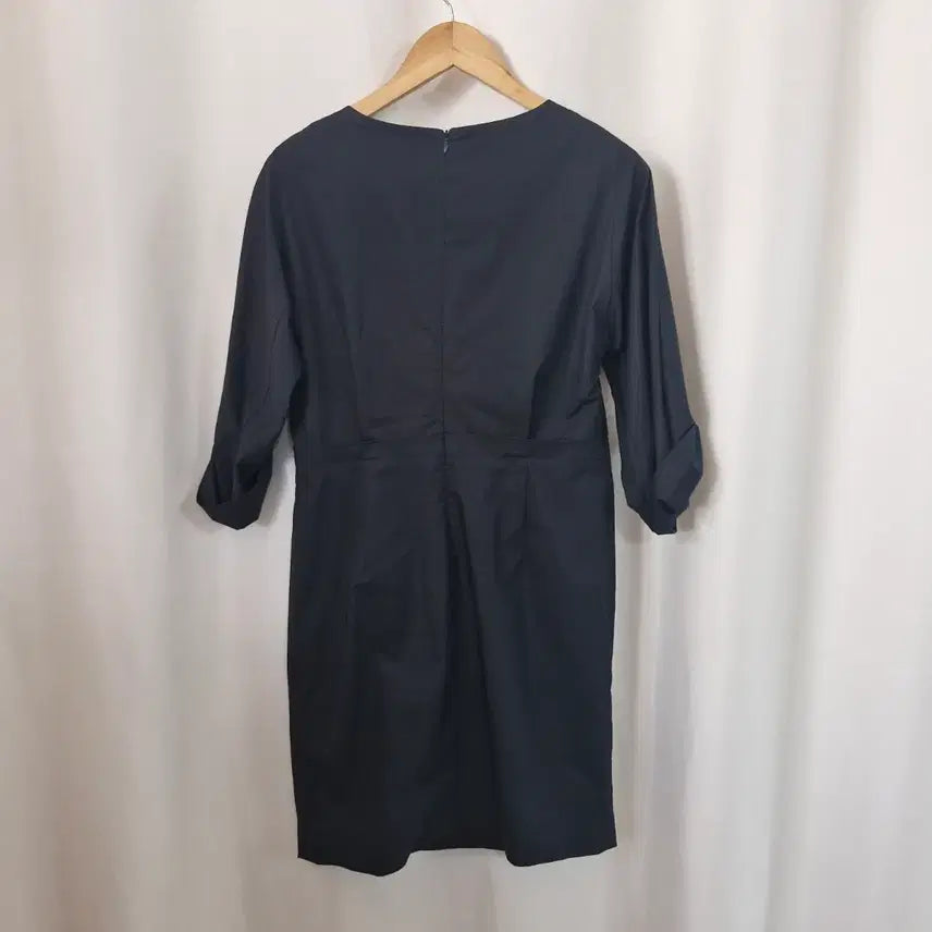 [BUNJANG] S.Solezia Navy 3/4 Sleeve Midi Dress / 에스솔레지아 네이비 7부 소매 원피스