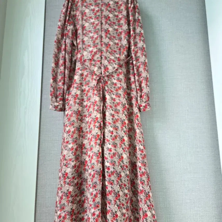 [BUNJANG] Floral Chiffon Long Dress / 빅프릴카라 볼륨소매 플로럴 쉬폰롱원피스
