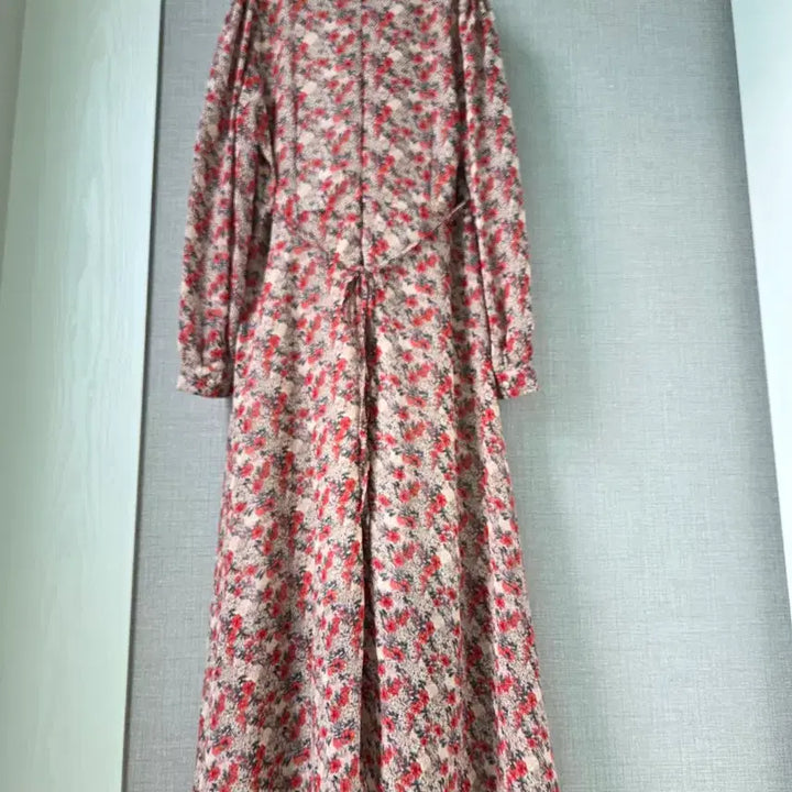 [BUNJANG] Floral Chiffon Long Dress / 빅프릴카라 볼륨소매 플로럴 쉬폰롱원피스