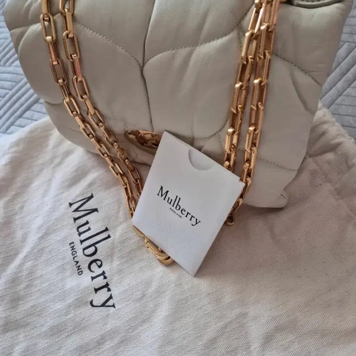 [BUNJANG] Mulberry Softy Cushion Shoulder Bag Ivory / 멀버리 소프티 쿠션 숄더백 아이보리 + 더스트
