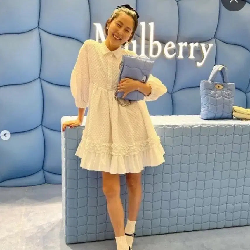 [BUNJANG] Mulberry Softy Cushion Shoulder Bag Ivory / 멀버리 소프티 쿠션 숄더백 아이보리 + 더스트