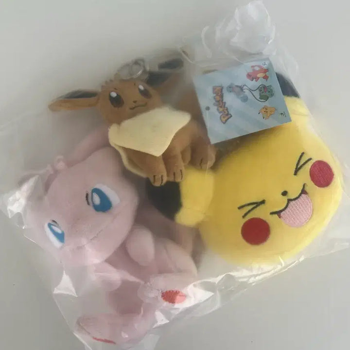 [BUNJANG] Pokemon Eevee Pikachu Mew Plush Keyring Bundle / 포켓몬스터 이브이 피카츄 뮤 봉제인형 키링 일괄 판매합니다