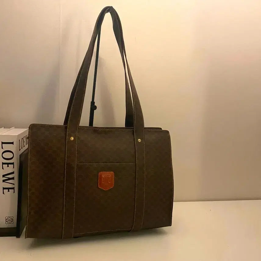 [BUNJANG] CELINE Macadam Tote Bag / CELINE / 빈티지 셀린느 브라운 마카담 토트백 / 숄더백