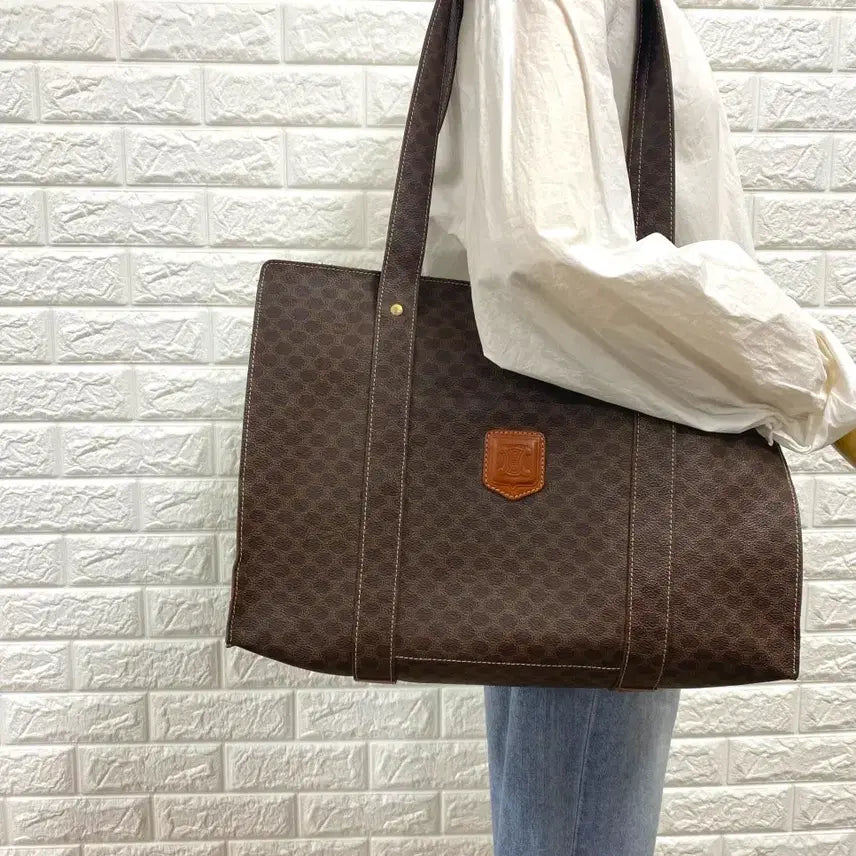 [BUNJANG] CELINE Macadam Tote Bag / CELINE / 빈티지 셀린느 브라운 마카담 토트백 / 숄더백
