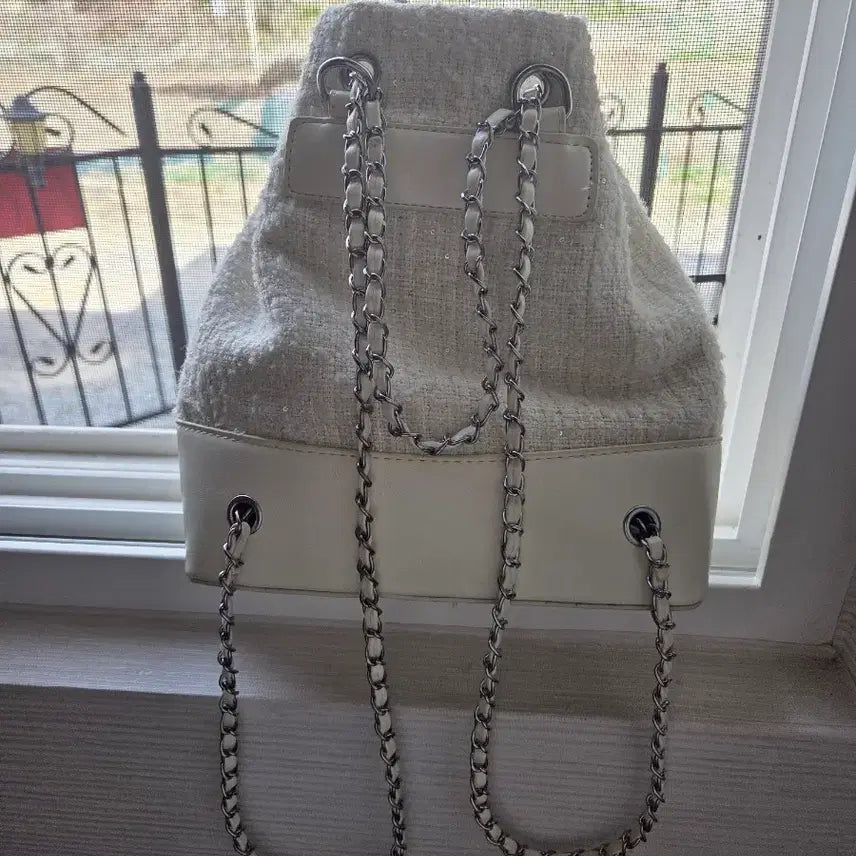 [BUNJANG] Thebarnet Tweed Chain Mini Backpack / 트위드 체인 미니백팩