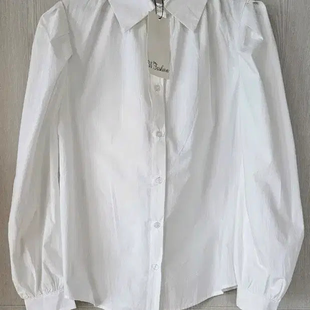 [BUNJANG] White Puff Sleeve Shirt / 퍼프소매 화이트셔츠 새상품