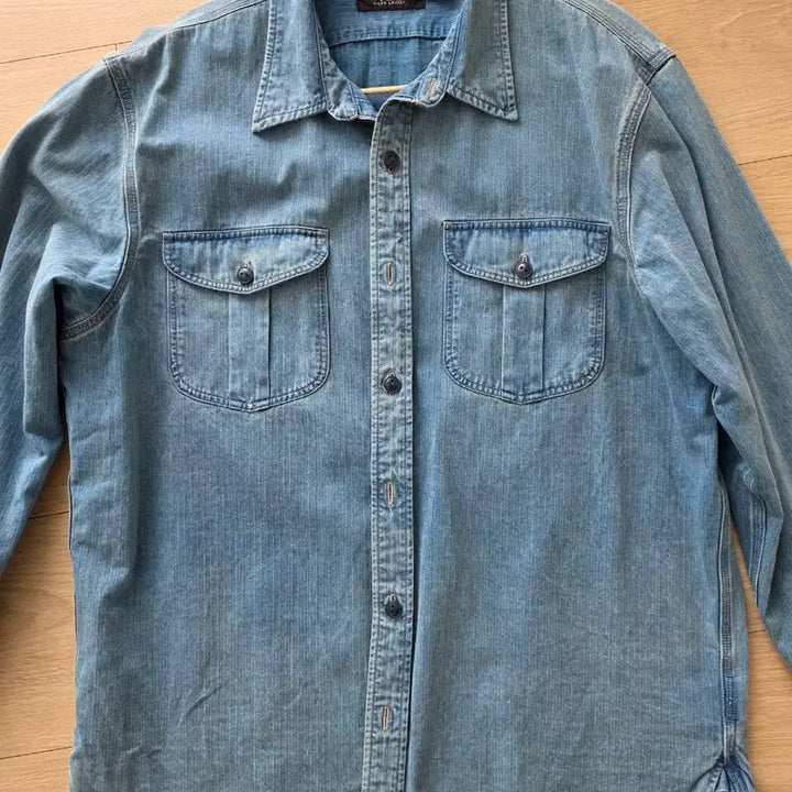 [SOLD OUT] RRL 인디고 헤링본 트윌 워크셔츠 L