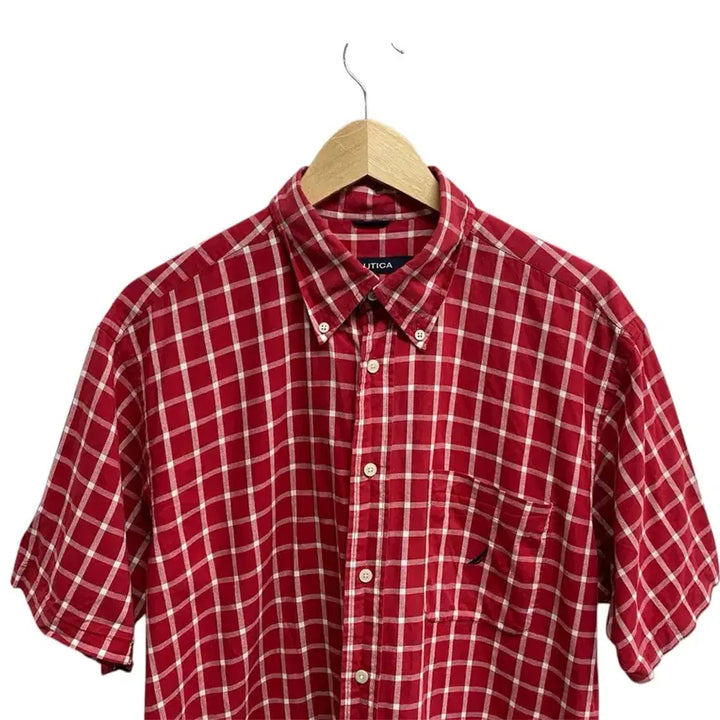 [BUNJANG] Nautica Vintage Checkered Red Shirt L-XL / 노티카 빈티지 체크 레드 남방 L-XL