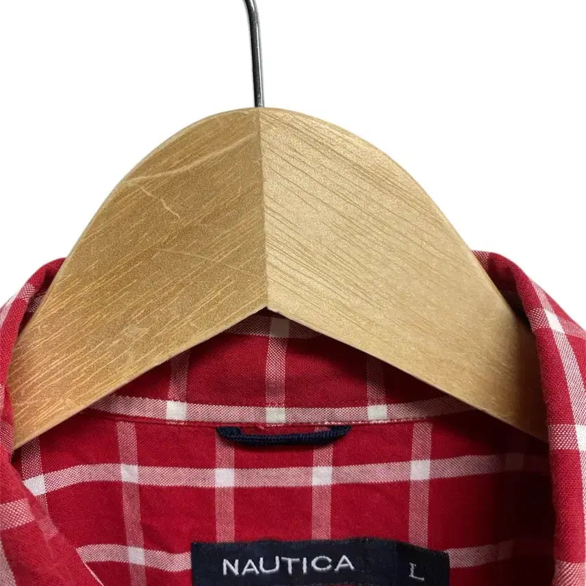 [BUNJANG] Nautica Vintage Checkered Red Shirt L-XL / 노티카 빈티지 체크 레드 남방 L-XL