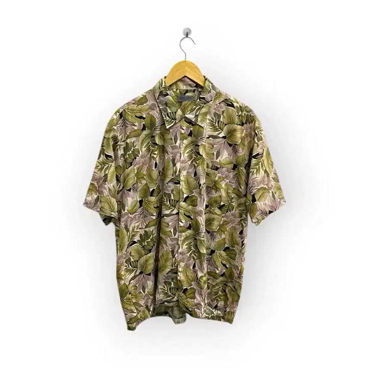 [BUNJANG] Floral Vintage Khaki Hawaiian Shirt 2XL / 프로럴 빈티지 카키 하와이안 셔츠 2XL