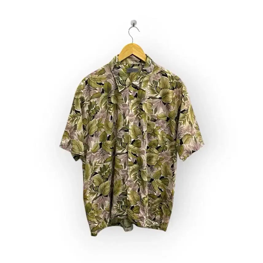 [BUNJANG] Floral Vintage Khaki Hawaiian Shirt 2XL / 프로럴 빈티지 카키 하와이안 셔츠 2XL