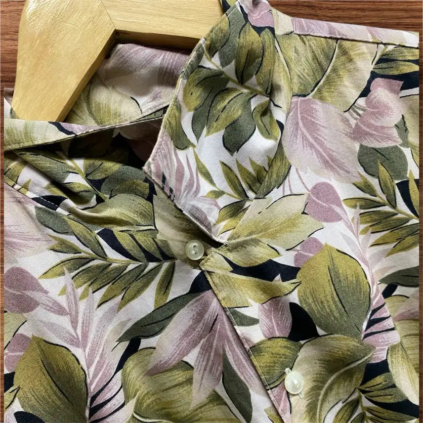 [BUNJANG] Floral Vintage Khaki Hawaiian Shirt 2XL / 프로럴 빈티지 카키 하와이안 셔츠 2XL