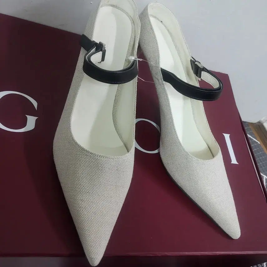 [BUNJANG] Dragon Blues Slingback Pumps Mules Stiletto Heels 250 / 새상품 드레곤블루스 슬링백 펌프스 뮬 스틸레토 미들힐 250 38