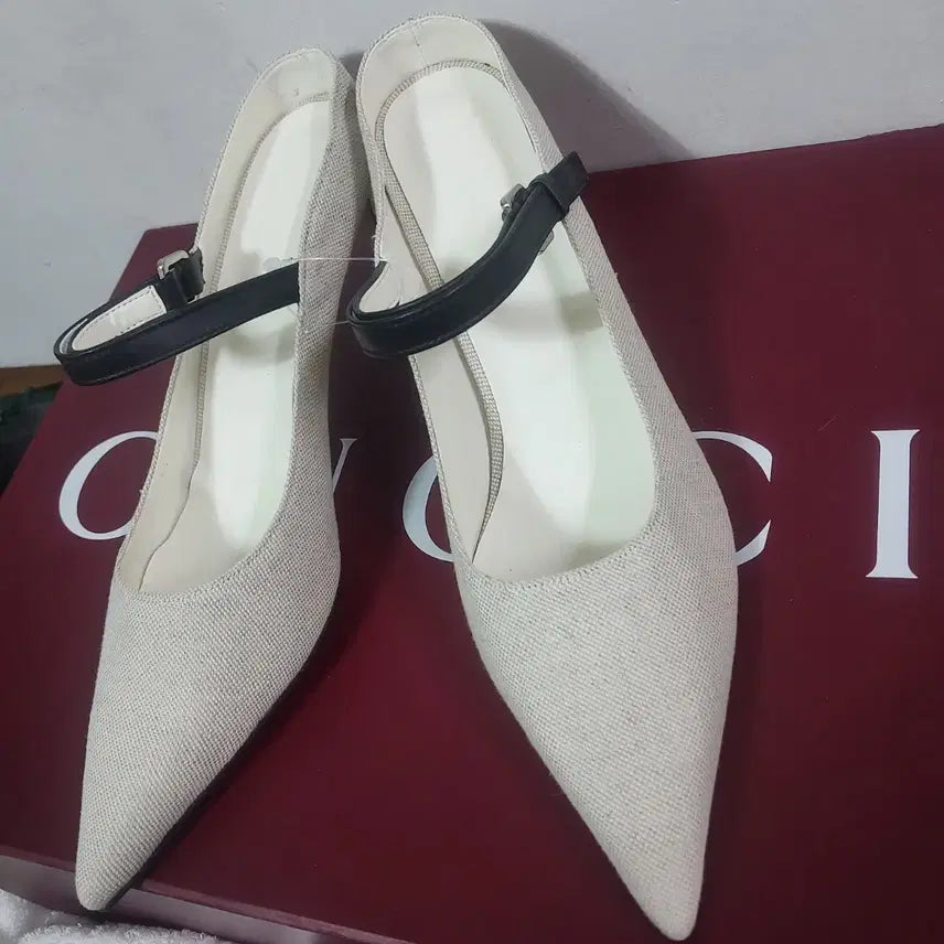 [BUNJANG] Dragon Blues Slingback Pumps Mules Stiletto Heels 250 / 새상품 드레곤블루스 슬링백 펌프스 뮬 스틸레토 미들힐 250 38