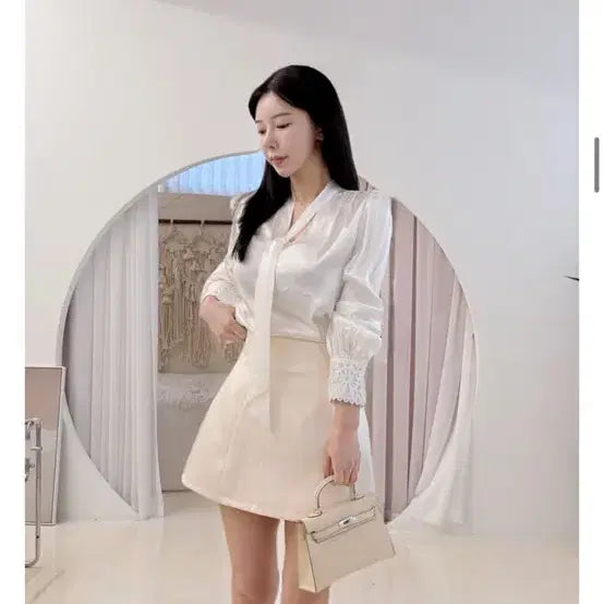 [BUNJANG] Barbie Doll Silky Mini Skirt - Beige / 6.2->3 바비인형 라인 실키 미니 스커트 S 베이지