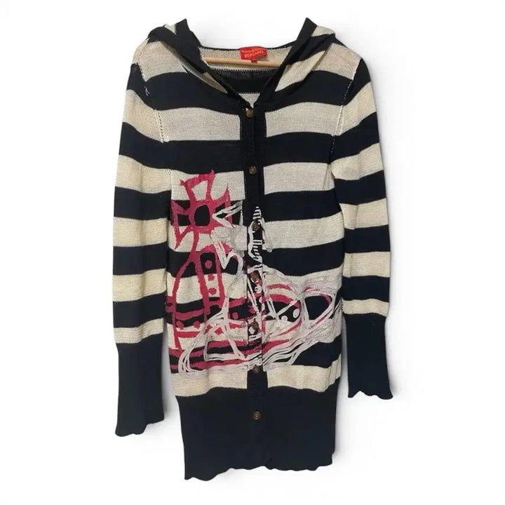 [BUNJANG] Vivienne Westwood Stripe Hooded Cardigan / 비비안웨스트우드 스트라이프 후드 가디건