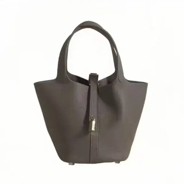 [BUNJANG] Leather Bucket Tote Bag / 가죽 버킷 토트 숄더백