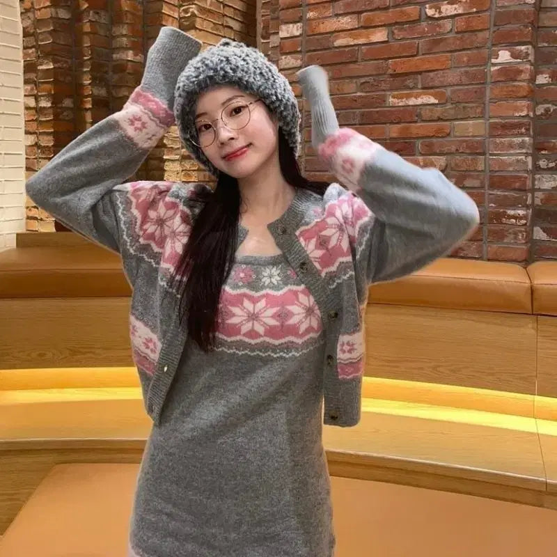 [BUNJANG] InstantFunk Jacquard Wool Cardigan / 인스턴트펑크 자카드 울 가디건