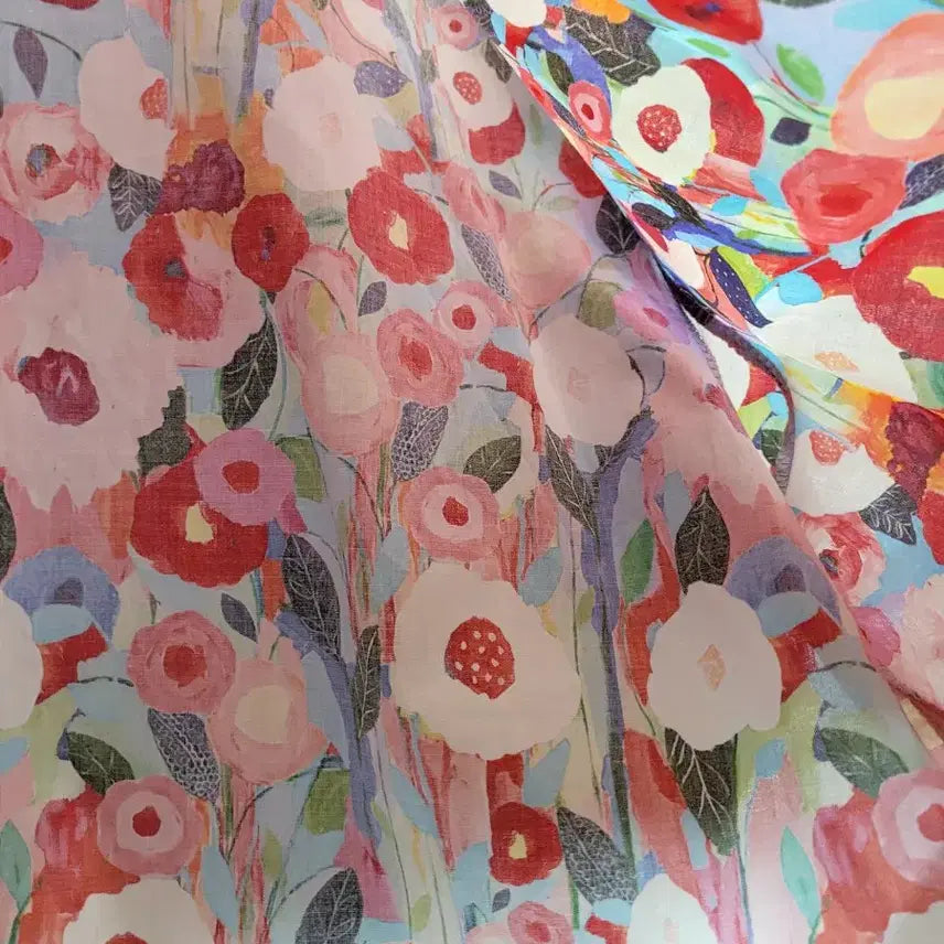 [BUNJANG] 화려한 플라워 패턴 크롭면셔츠 루즈핏 / 화려한 플라워 패턴 크롭면셔츠 루즈핏