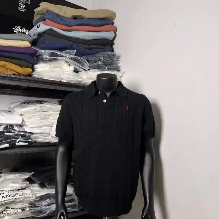 [BUNJANG] Polo Ralph Lauren Cable Knit Polo Shirt / (정품 새상품) 폴로 랄프로렌 케이블 반팔 카라 니트