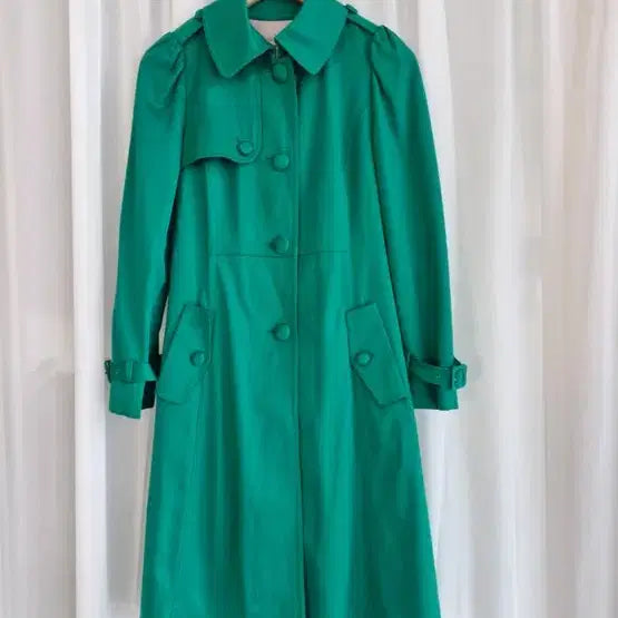 [BUNJANG] Reneyvon Emerald Green Trench Coat / 레니본 에메랄드그린 트렌치 코트