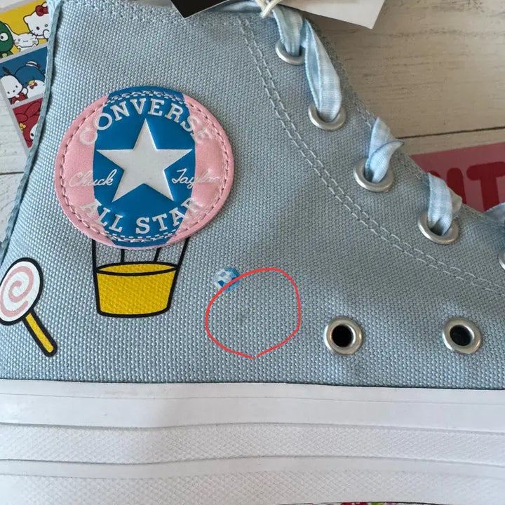 [BUNJANG] Converse Cinnamoroll Chuck Taylor All Star Baby Blue Sneakers / 산리오 컨버스 척테일러 올스타 시나모롤 베이비 블루