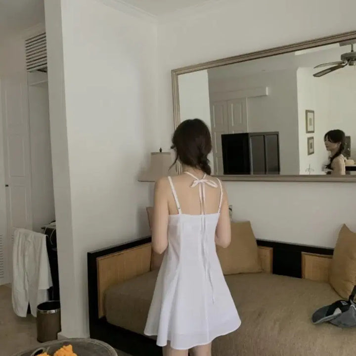 [BUNJANG] Wearweather Pinter Dress White / 웨어웨더 핀터 원피스 화이트