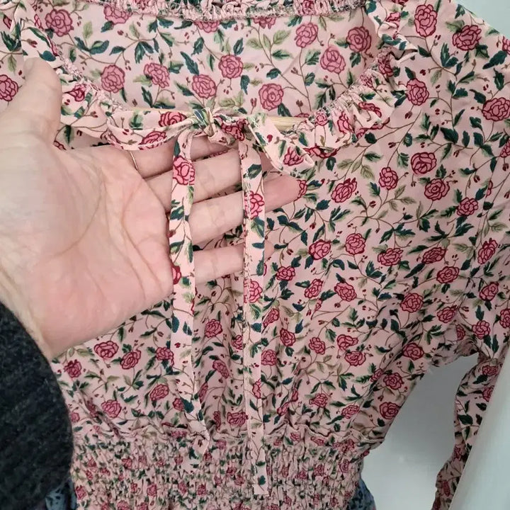 [BUNJANG] Floral Print Chiffon Maxi Dress / 미착용~이쁜 꽃 원피스 롱 원피스 55/66