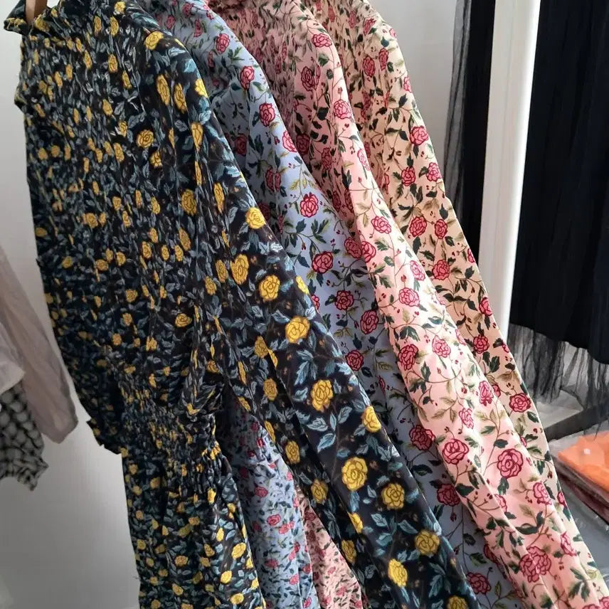 [BUNJANG] Floral Print Chiffon Maxi Dress / 미착용~이쁜 꽃 원피스 롱 원피스 55/66